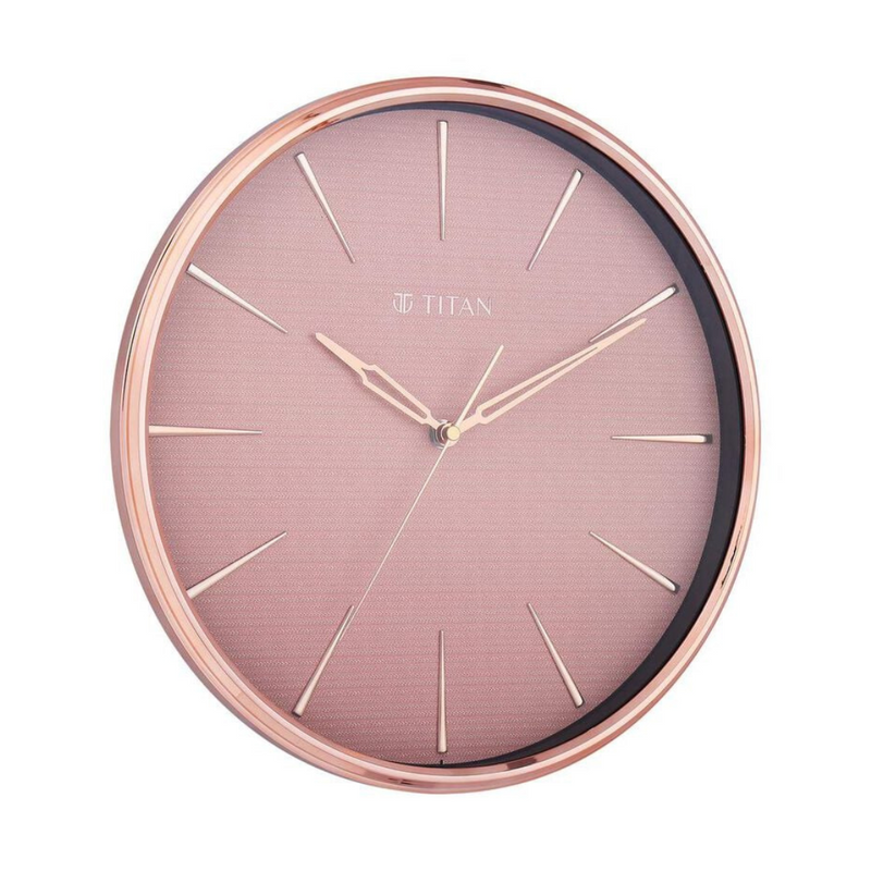TITAN Contemporary Rustic Pink Wall Clock - W0013PA03 - KRISHNA WATCH COMPANY