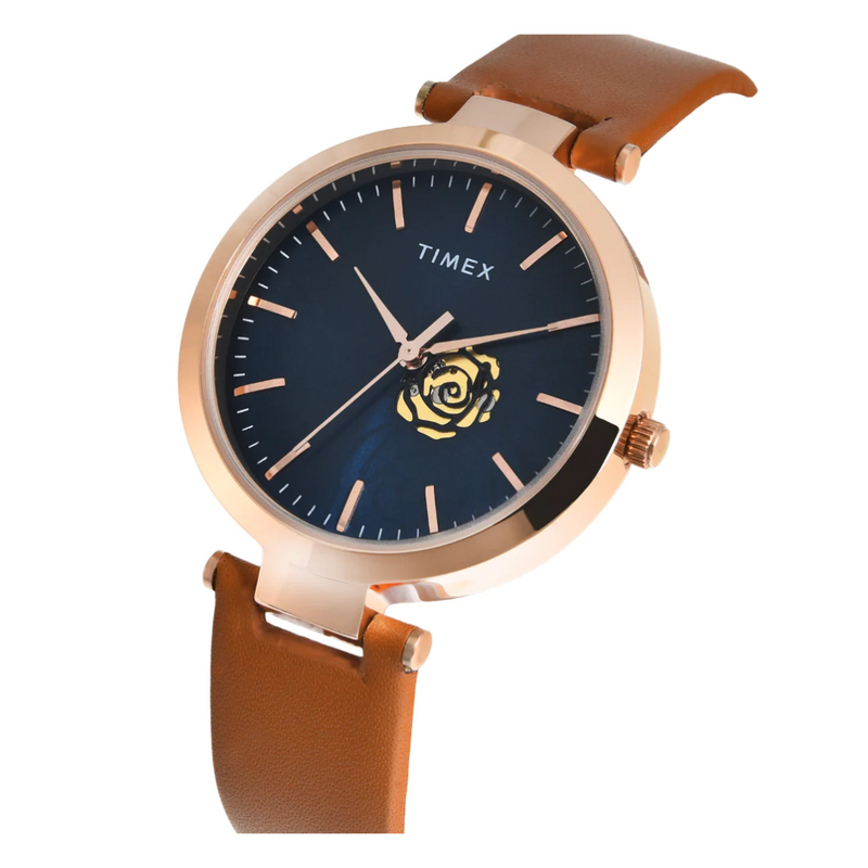 Timex Women Blue Round Analog Dial Watch- TW000X246