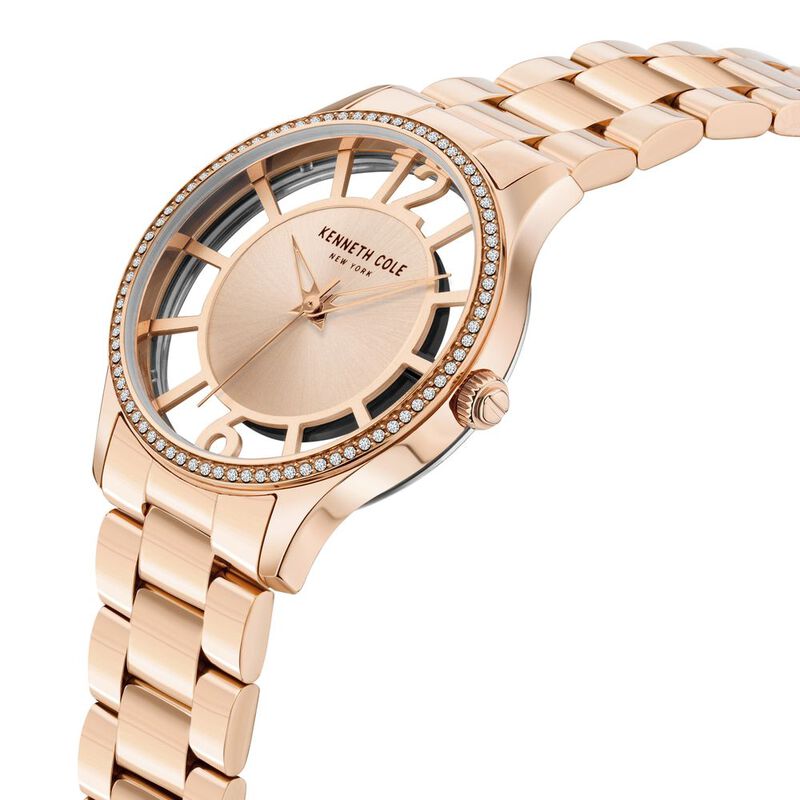 Kenneth Cole Quartz Analog Rose Gold Dial Stainless Steel Strap Watch for Women - NEKCWLG2105603LD - KRISHNA WATCH COMPANY