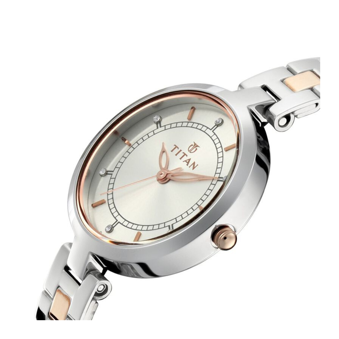 Titan Bandhan Quartz Analog Silver Dial Stainless Steel Strap Watch for Couple 17732603KM01 / NS17732603KM01P