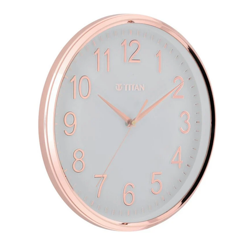 Titan Classic White Metallic Finish Wall Clock with Silent Sweep Technology - W0001PA02A