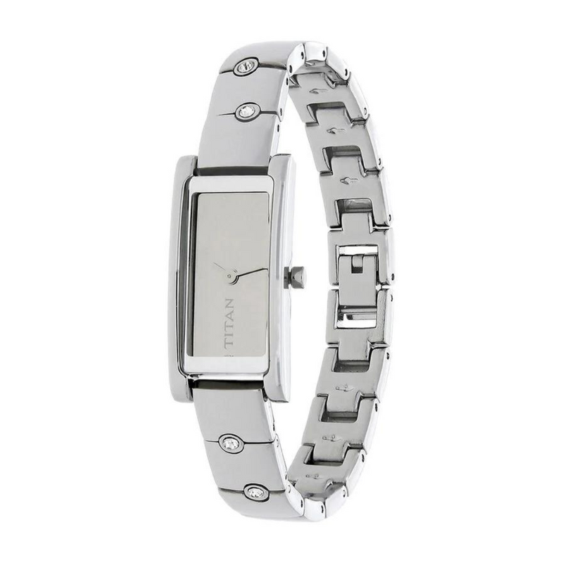 Titan Raga Silver Quartz Analog Stainless Steel Strap Watch for Women 9720SM01