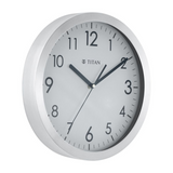 Titan Metallic Silver Wall Clock with Brushed Case - 30 cm x 30 cm (Medium) - NCW0006MA01A - KRISHNA WATCH COMPANY