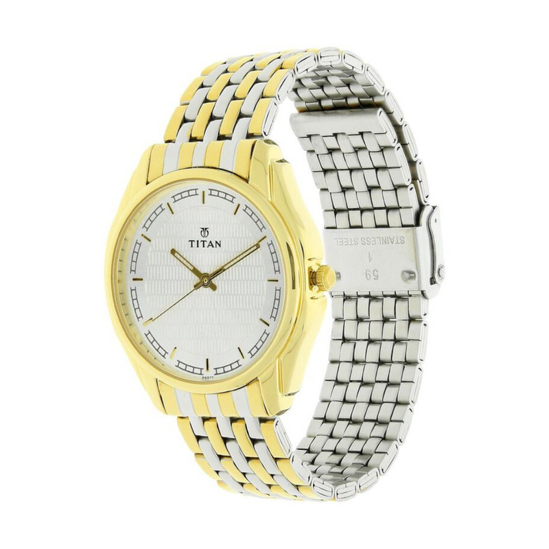 Titan Karishma Silver Dial Analog Stainless Steel Strap watch for Men 1578BM02 - KRISHNA WATCH COMPANY