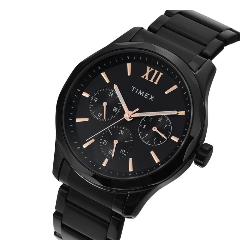 Timex Men Black Round Multifunction Dial Watch - TW0TG7625
