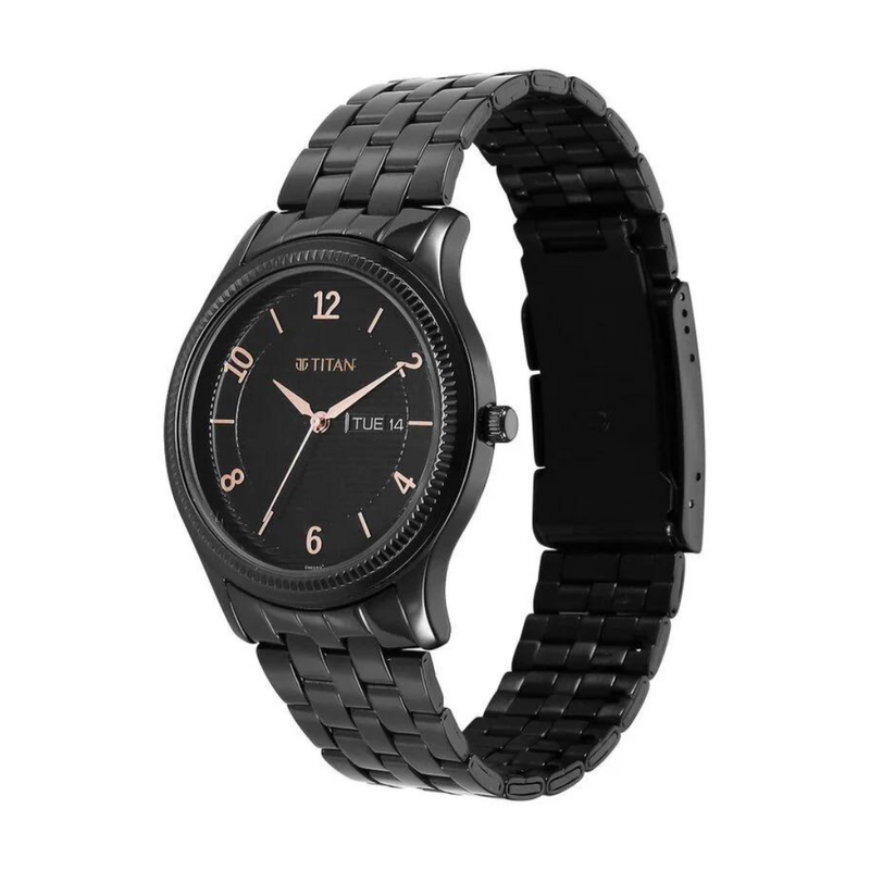 Titan Karishma Black Dial Watch for Men - 1824NM01 - KRISHNA WATCH COMPANY