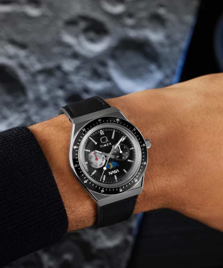 TIMEX Q Timex NASA 40mm Leather Strap Watch - TW2Y56800 - KRISHNA WATCH COMPANY