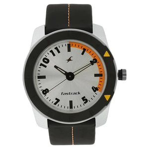 FASTRACK Quartz Analog Silver Dial Leather Strap - NS3015AL01 - KRISHNA WATCH COMPANY