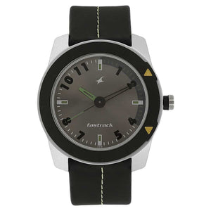 Fastrack GREY DIAL BLACK PLASTIC STRAP WATCH 3015AL02 - KRISHNA WATCH COMPANY