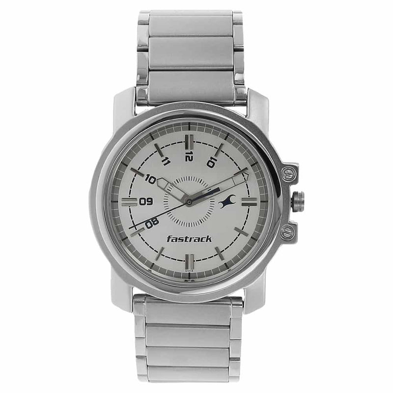 Fastrack WHITE DIAL SILVER STAINLESS STEEL STRAP WATCH - 3039SM01