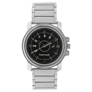 Fastrack Quartz Analog Black Dial Stainless Steel Strap Watch for Guys ns3039sm02 / NR3039SM02 - KRISHNA WATCH COMPANY