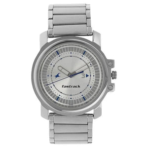 Fastrack Quartz Analog Silver Dial Stainless Steel Strap Watch for Guys np3039sm03 / 3039sm03 - KRISHNA WATCH COMPANY