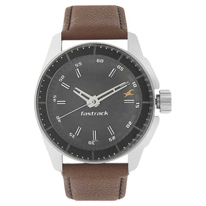 FASTRACK BLACK DIAL BROWN LEATHER STRAP WATCH - 3089SL05 - KRISHNA WATCH COMPANY