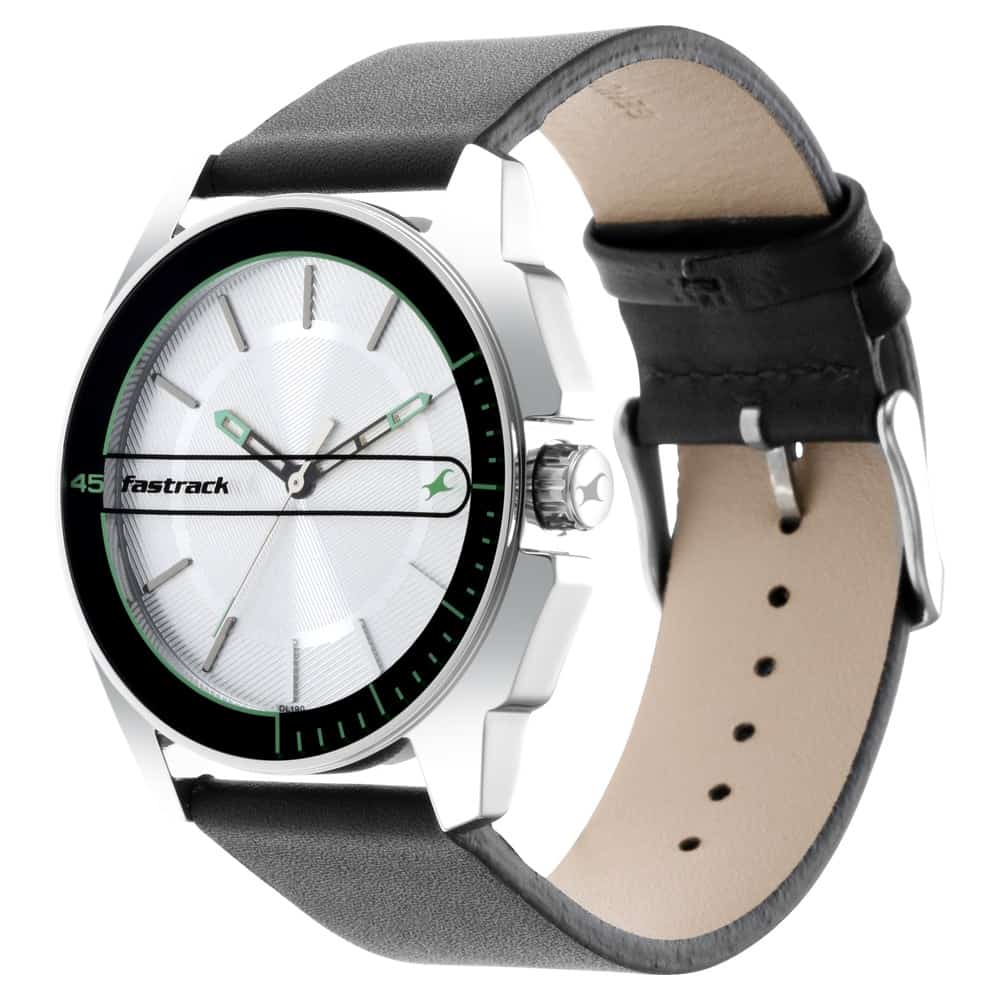 FASTRACK WEAR YOUR LOOK WITH SILVER DIAL LEATHER WATCH - 3089SL15 - KRISHNA WATCH COMPANY