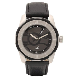 BLACK DIAL BLACK LEATHER STRAP WATCH 3099SL02 - KRISHNA WATCH COMPANY