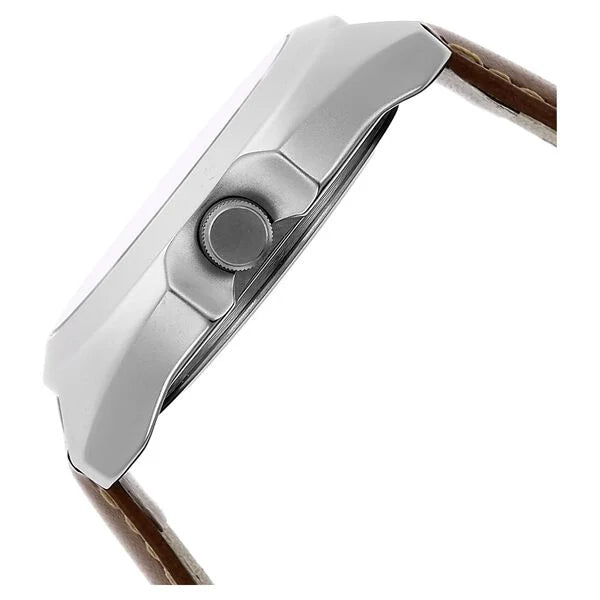 Fastrack Quartz Analog White Dial Leather Strap Watch for Guys 3117SL01