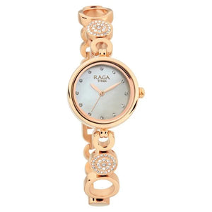 Titan Raga Mother of Pearl Dial Women Watch With Metal Strap - 311WM05 - KRISHNA WATCH COMPANY