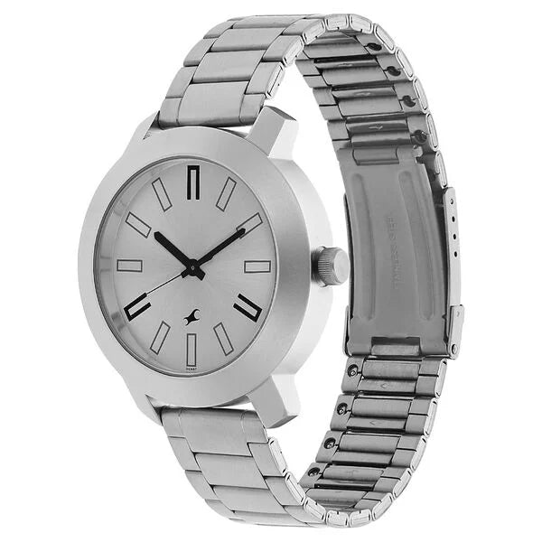 Fastrack Quartz Analog Silver Dial Stainless Steel Strap Watch for Guys - 3120SM01 - KRISHNA WATCH COMPANY