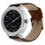 Fastrack Quartz Analog Black Dial Leather Strap Watch for Guys NR3121SL01