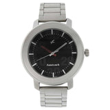 Fastrack BLACK DIAL SILVER STAINLESS STEEL STRAP WATCH 3121SM02