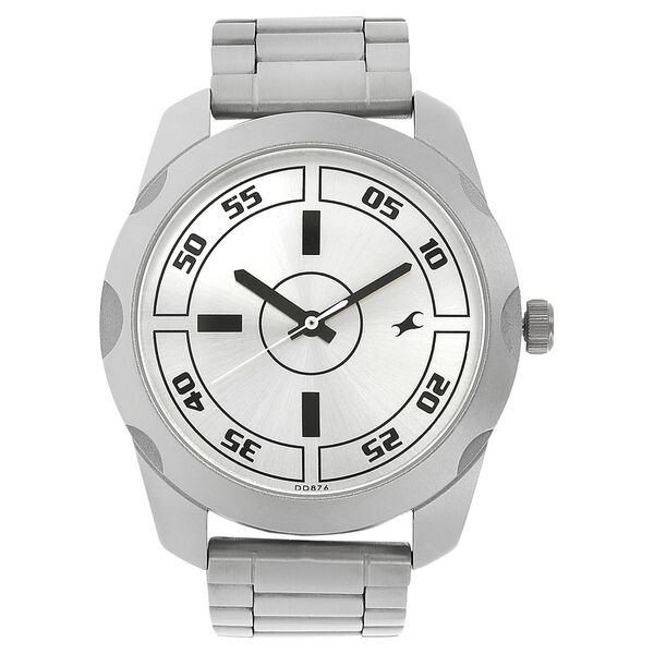 Fastrack Quartz Analog Silver Dial Stainless Steel Strap Watch for Guys NR3123SM02 - KRISHNA WATCH COMPANY