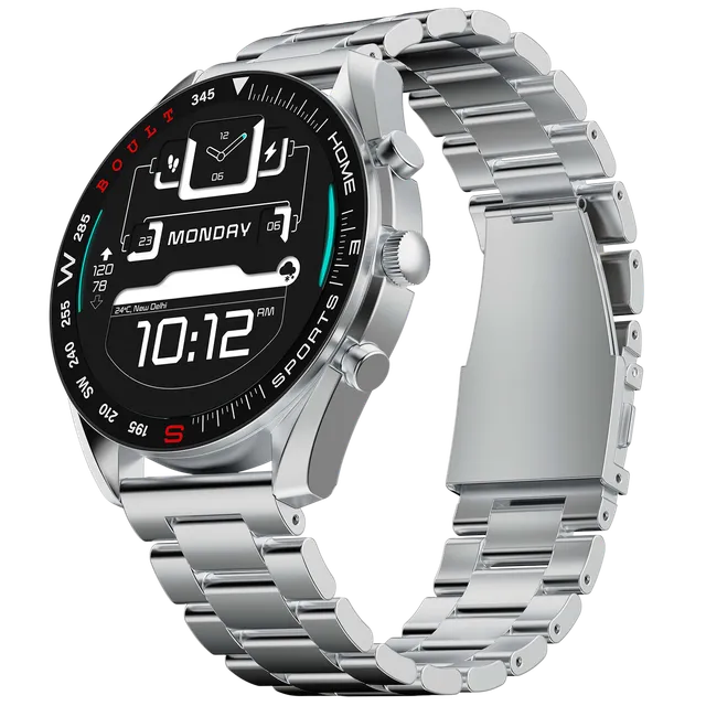 GOBOULT Radian Smartwatch with Bluetooth Calling (35.3mm HD Display, IP67 Water Resistant, Inox Steel Strap)