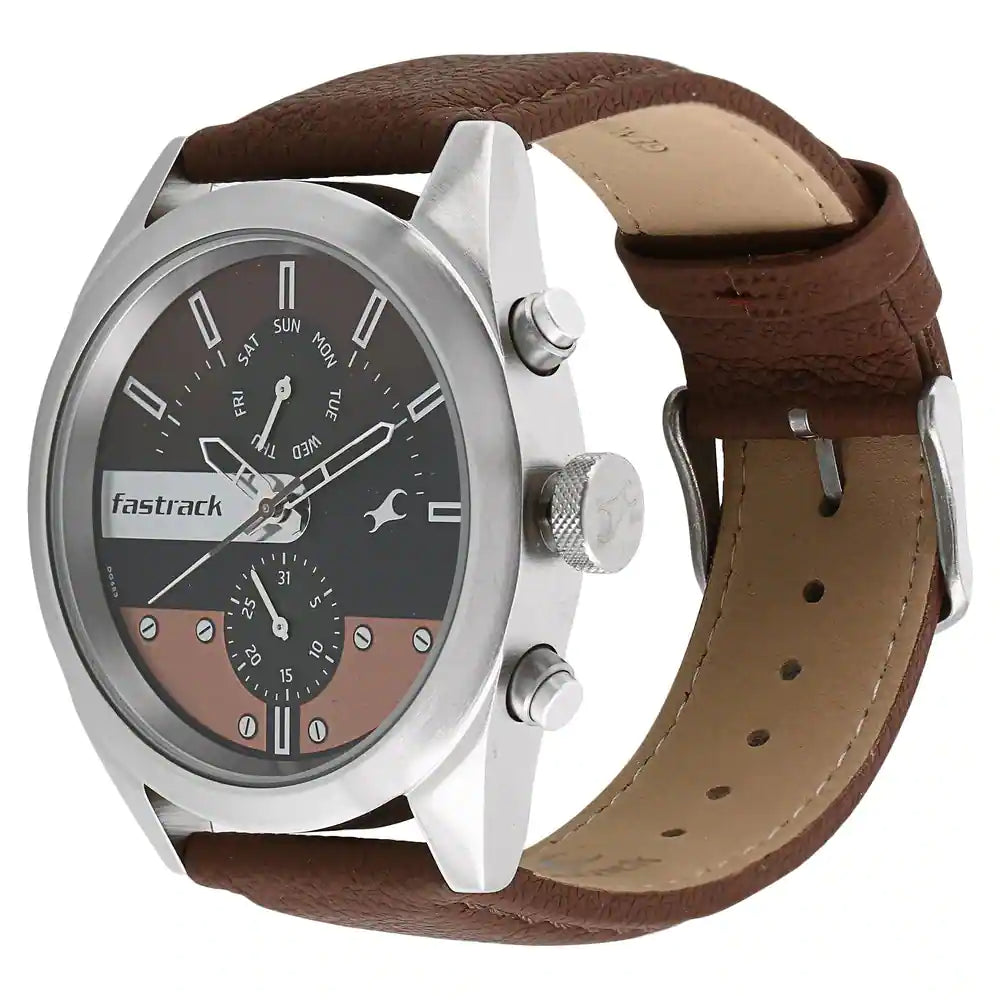 ALL NIGHTERS BROWN DIAL LEATHER STRAP WATCH 3165SL01 Krishna Watch