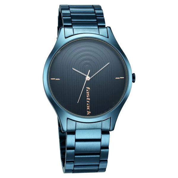 Fastrack Style Up Quartz Analog Blue Dial Stainless Steel Strap Watch for Guys - NS3184QM01