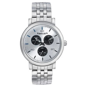Fastrack Dial It Up Quartz Multifunction Silver Dial Stainless Steel Strap Watch for Guys nr3238sm01 / 3238sm01 - KRISHNA WATCH COMPANY