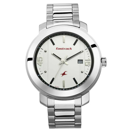 WHITE DIAL STAINLESS STEEL STRAP WATCH 3246SM01
