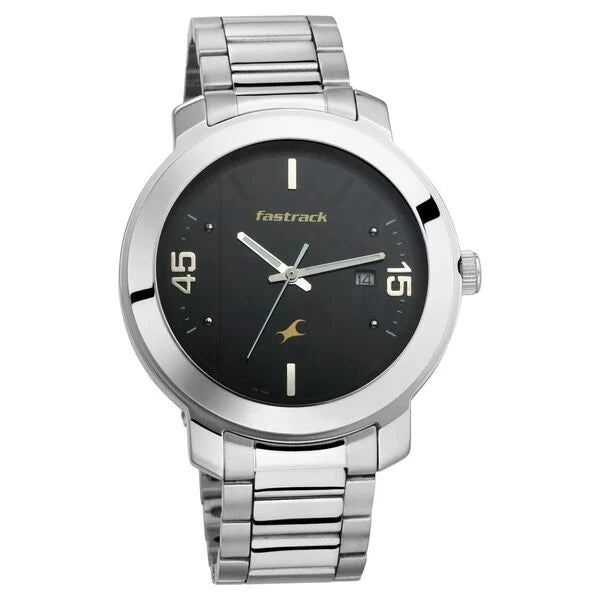 Fastrack Bare Basics Quartz Analog with Date Watch for Guys 3246sm02