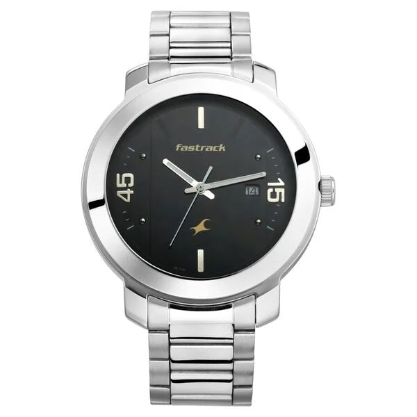 Fastrack Bare Basics Quartz Analog with Date Watch for Guys 3246sm02