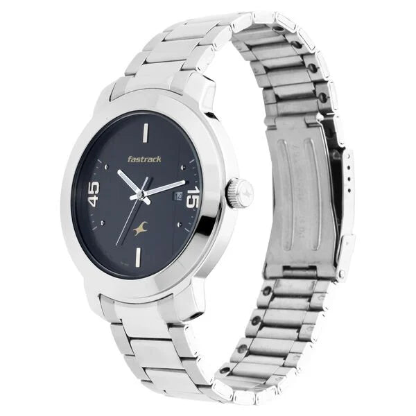 Fastrack Bare Basics Quartz Analog with Date Watch for Guys 3246sm02