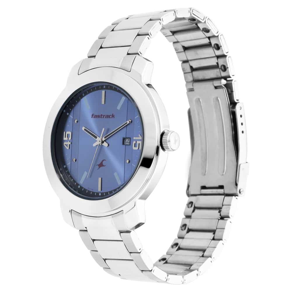 BLUE DIAL STAINLESS STEEL STRAP WATCH 3246SM03