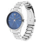 Fastrack Bare Basics Quartz Analog Blue Dial Stainless Steel Strap Watch for Guys 3247sm01