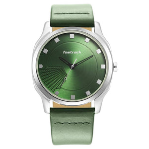 STUNNERS GREEN DIAL LEATHER STRAP WATCH 3255SL02 - KRISHNA WATCH COMPANY