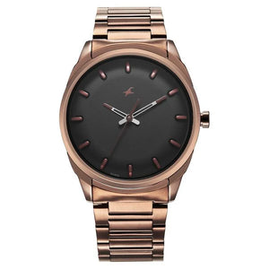 Fastrack Quartz Analog Black Dial Brown Watch for Guys - 3273QM01 - KRISHNA WATCH COMPANY