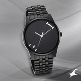Fastrack Stunners Quartz Analog Black Dial Metal Strap Watch for Guys - 3277NM01