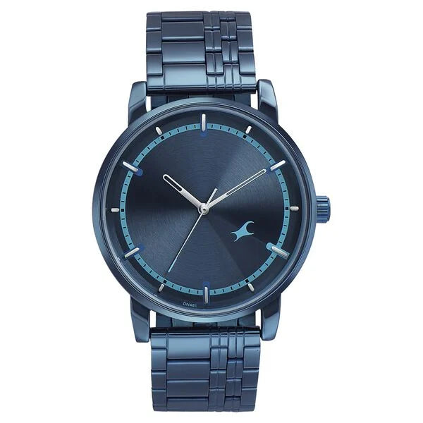 Fastrack Style Up Blue Dial Stainless Steel Strap Watch for Guys - 3278QM01