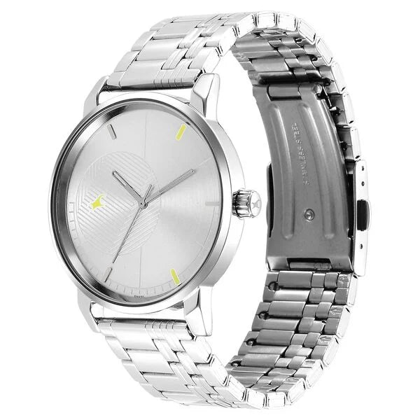 Fastrack Stunners Quartz Analog Silver Dial Metal Strap Watch for Guys NS3278SM02 - KRISHNA WATCH COMPANY