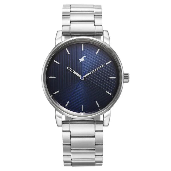 Fastrack Stunners Blue Dial Metal Strap Watch for Guys 3278sm03 - KRISHNA WATCH COMPANY