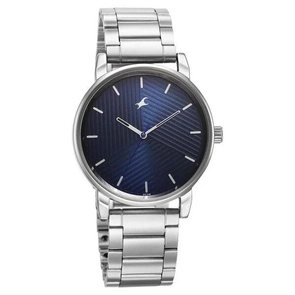 Fastrack Stunners Blue Dial Metal Strap Watch for Guys 3278sm03 - KRISHNA WATCH COMPANY