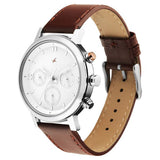 Fastrack Tick Tock Quartz Analog White dial Leather Strap Watch for Guys - NU3287KL02