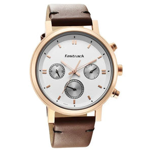 Fastrack Tick Tock White Dial Watch for Guys 3287wl01 - KRISHNA WATCH COMPANY