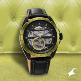 FASTRACK AUTOMATICS BLACK DIAL LEATHER STRAP WATCH FOR GUYS 3297KL01 - KRISHNA WATCH COMPANY