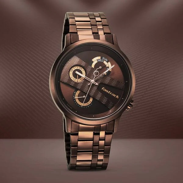 Fastrack Exuberant Quartz Multifunction Watch for Guys 3301QM01 - KRISHNA WATCH COMPANY