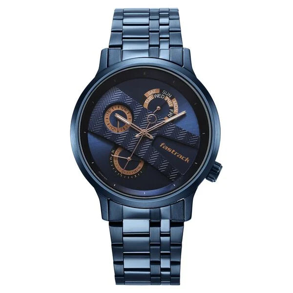 Fastrack Exuberant Quartz Multifunction Watch for Guys 3301QM02 - KRISHNA WATCH COMPANY