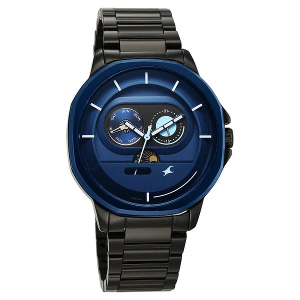 Fastrack Street Opulence Quartz Sun Moon Multifunction Watch For Guys 3303KM07 - KRISHNA WATCH COMPANY