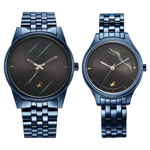 Fastrack Mixmatched Quartz Analog Watch for Couple 33056296qm01 - KRISHNA WATCH COMPANY