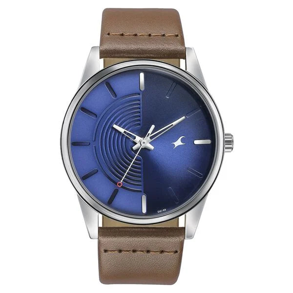 Fastrack Stunners Quartz Analog Blue Dial Leather Strap Watch for Guys 3305sl01 - KRISHNA WATCH COMPANY